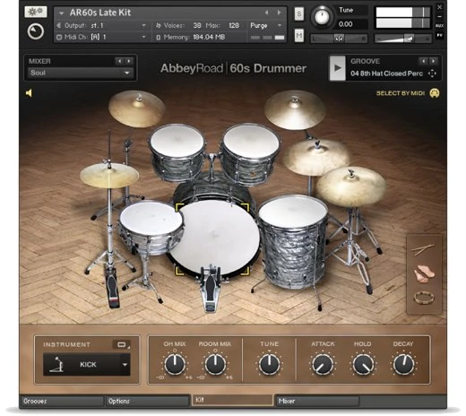 Drum Samples Abbey Road 60s drum kits interface