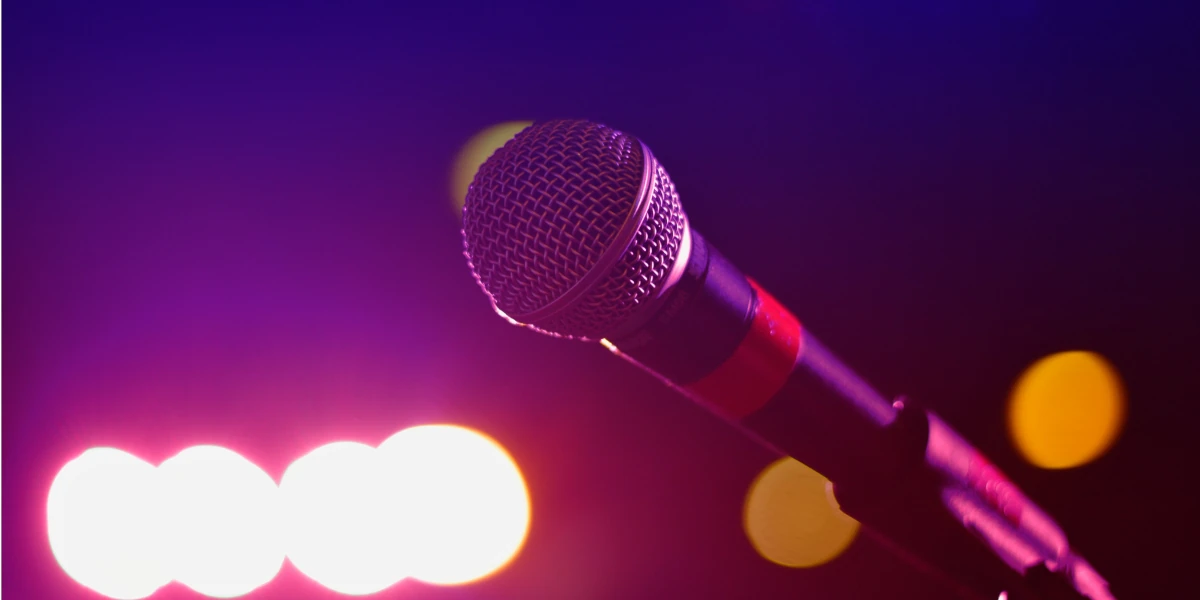 dynamic microphone at stage