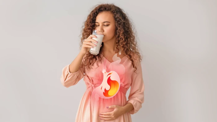 woman with acid reflux