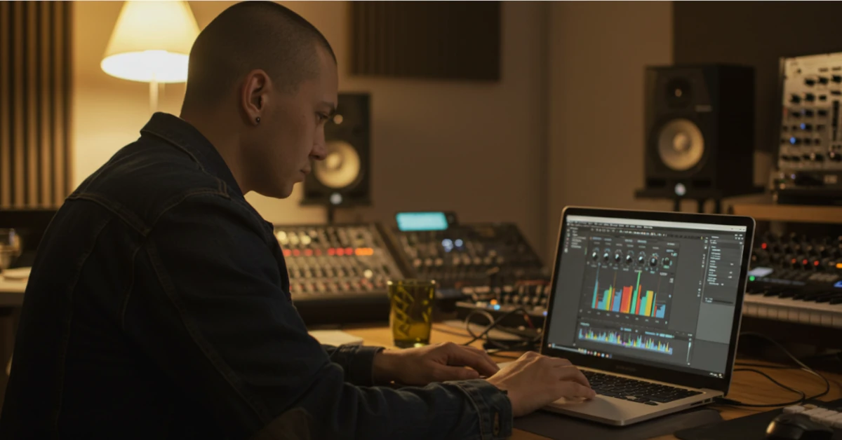 musician using a VST plugin