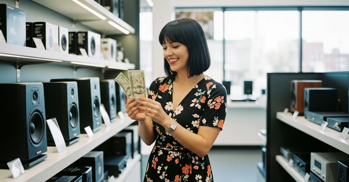 woman with 200 dollars in her hands